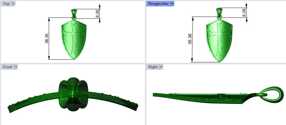 Crusaders Cross Shield Pendant  3D print model_16