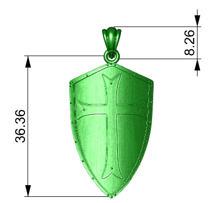  Crusaders Cross Shield Pendant  3D print model_15