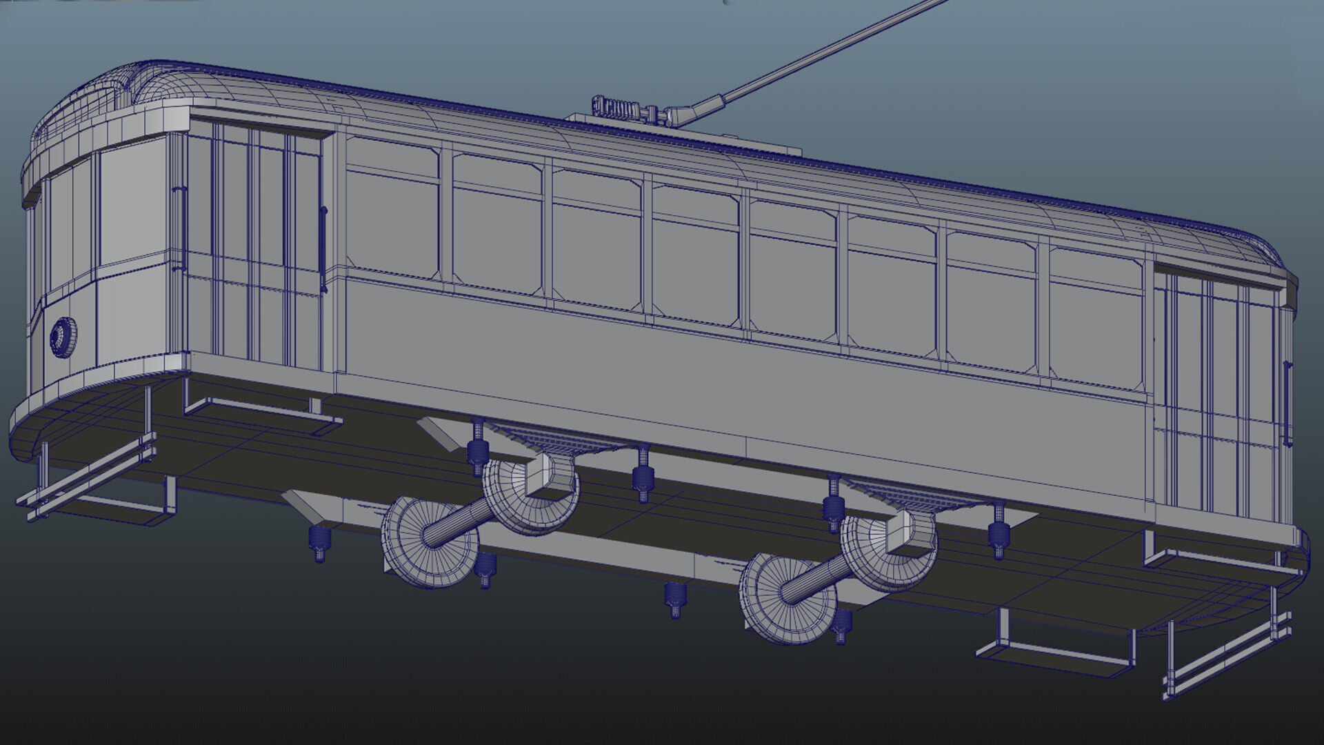 Old Tram 3D model_16