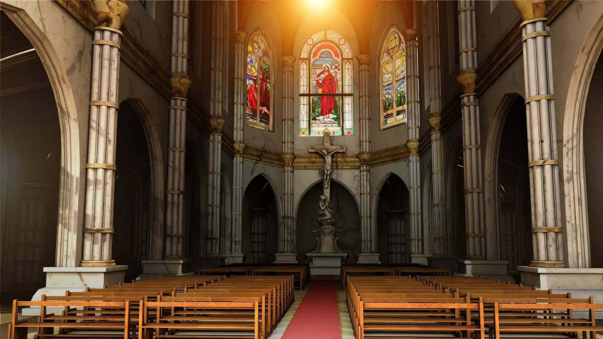 church interior set model 3D model_0