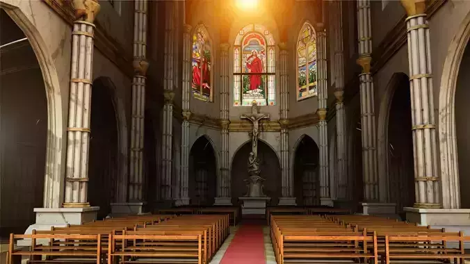 church interior set model