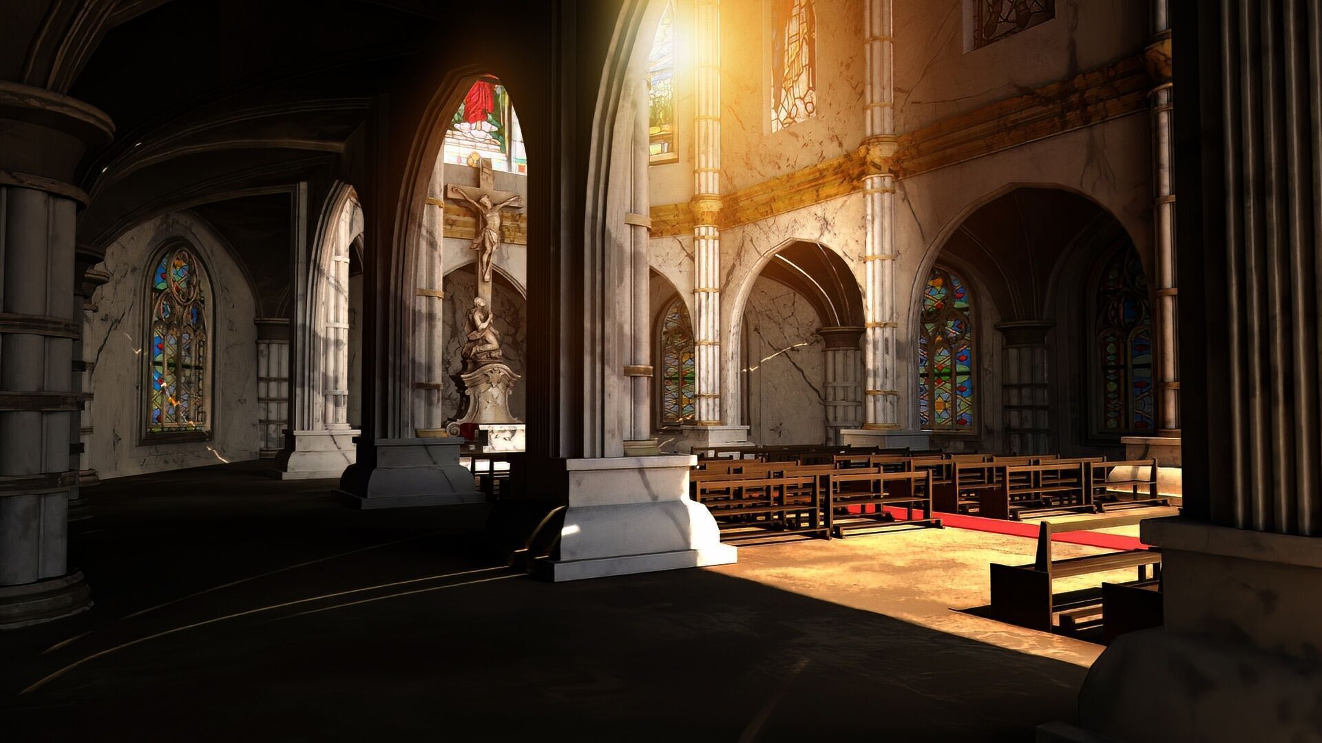 church interior set model 3D model_4