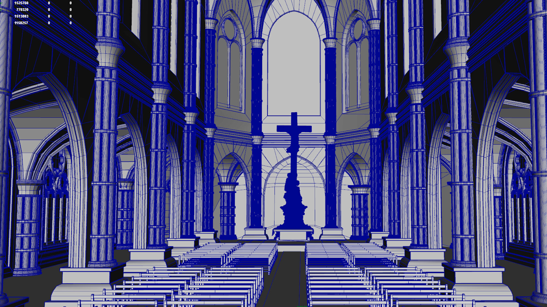 church interior set model 3D model_12