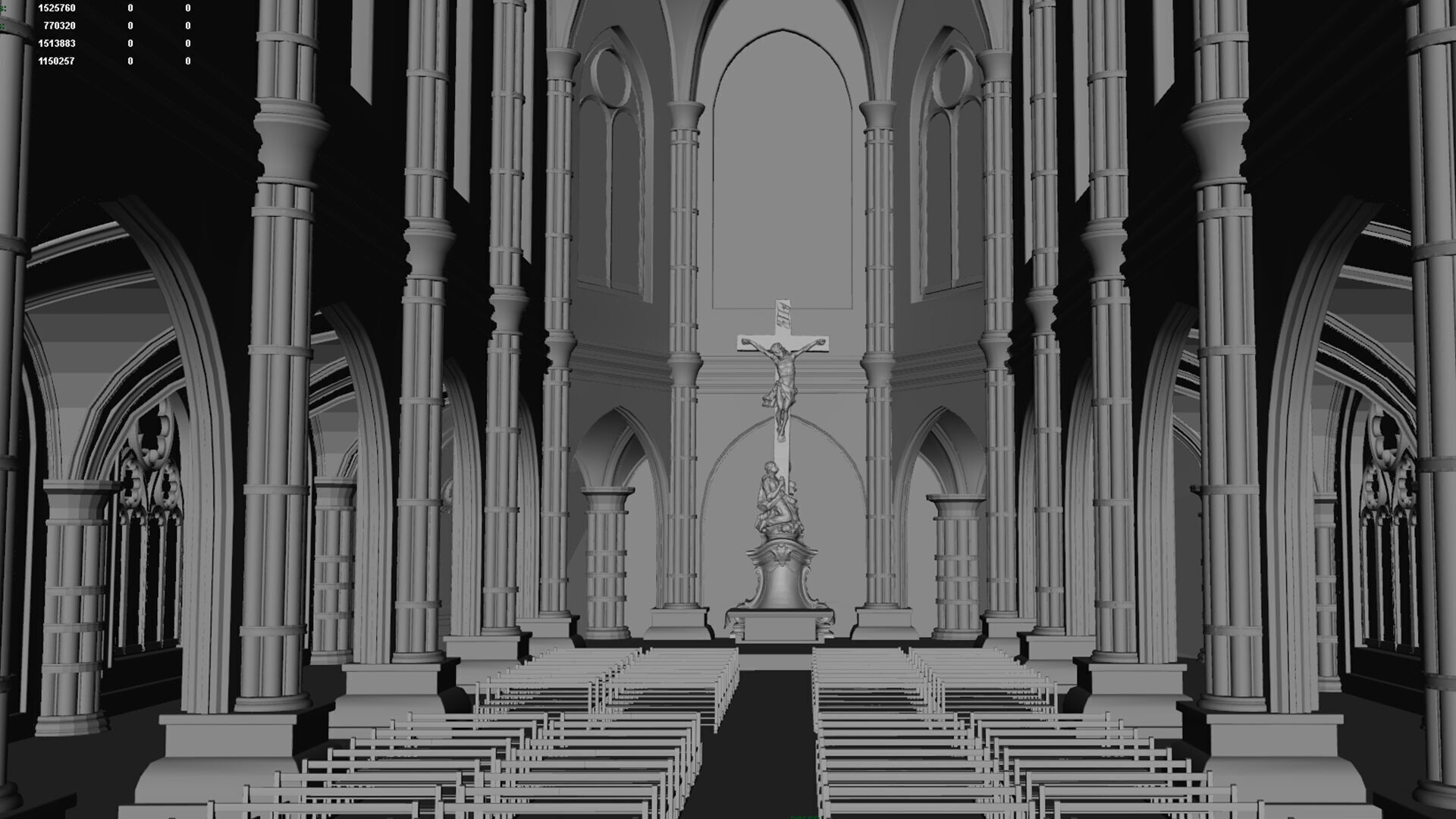 church interior set model 3D model_13