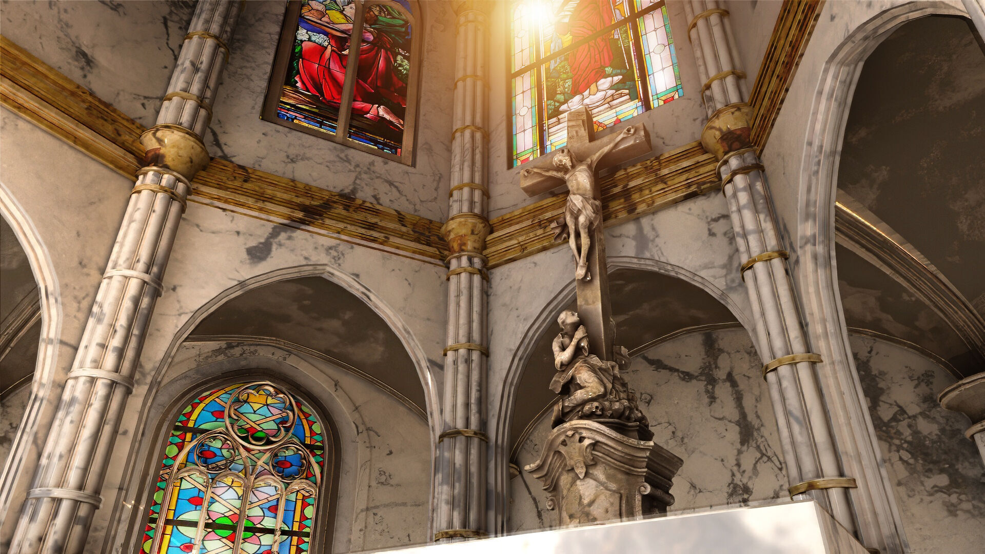 church interior set model 3D model_2