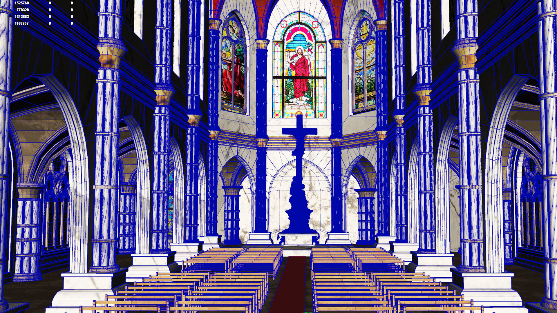 church interior set model 3D model_11