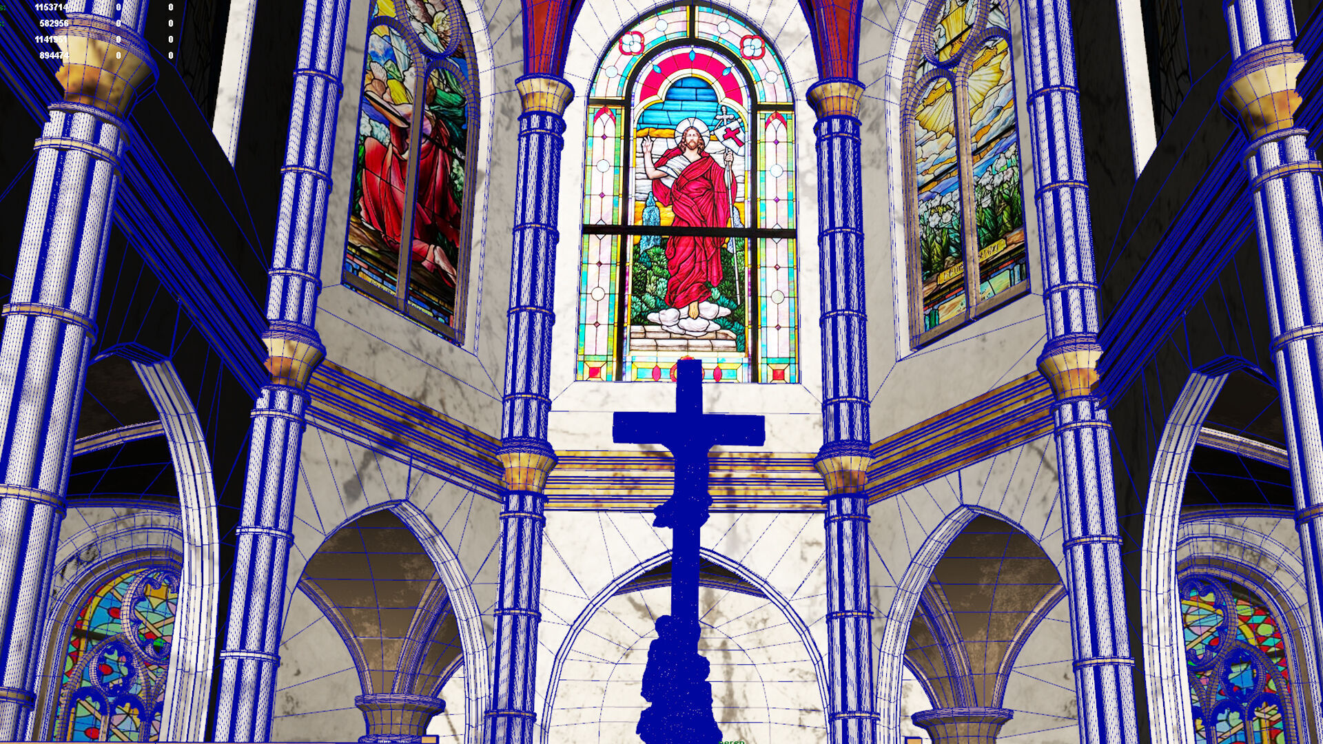 church interior set model 3D model_9