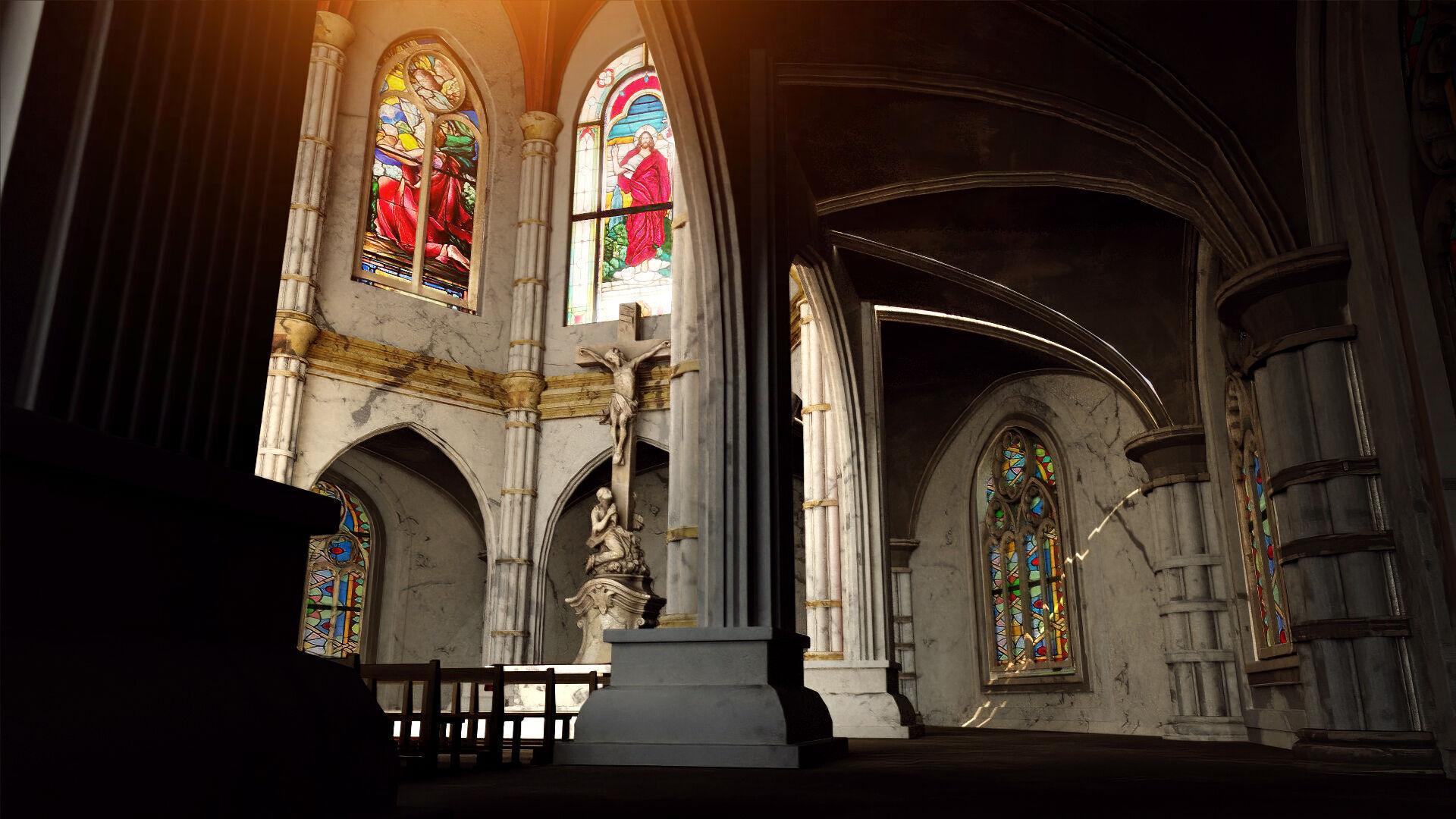 church interior set model 3D model_5
