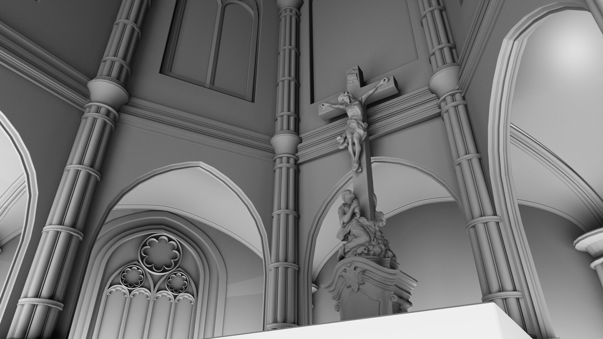 church interior set model 3D model_8