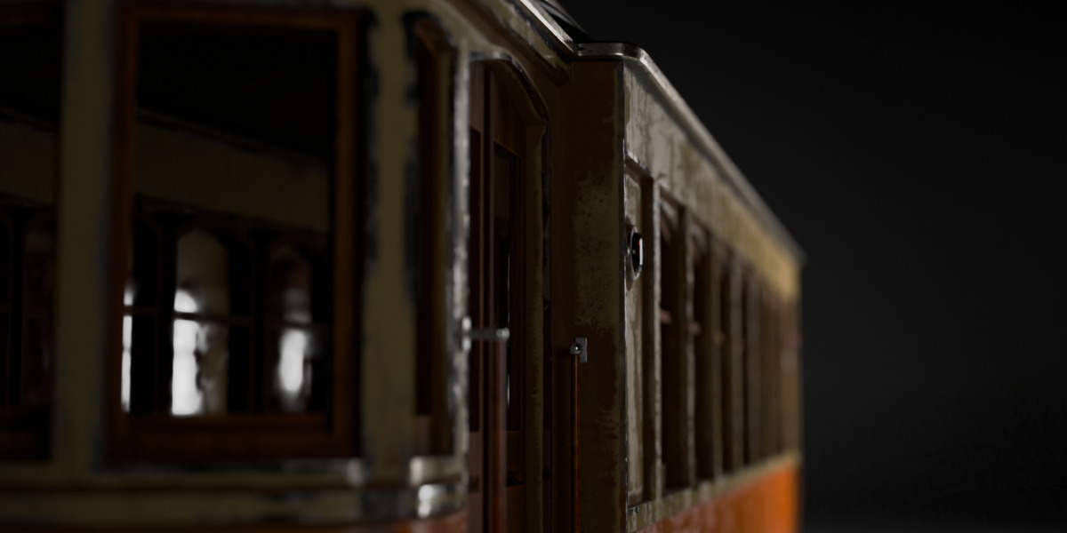 Portuguese Vintage Trolley Porto and Lisbon Style 3D Model Low-poly 3D model_3