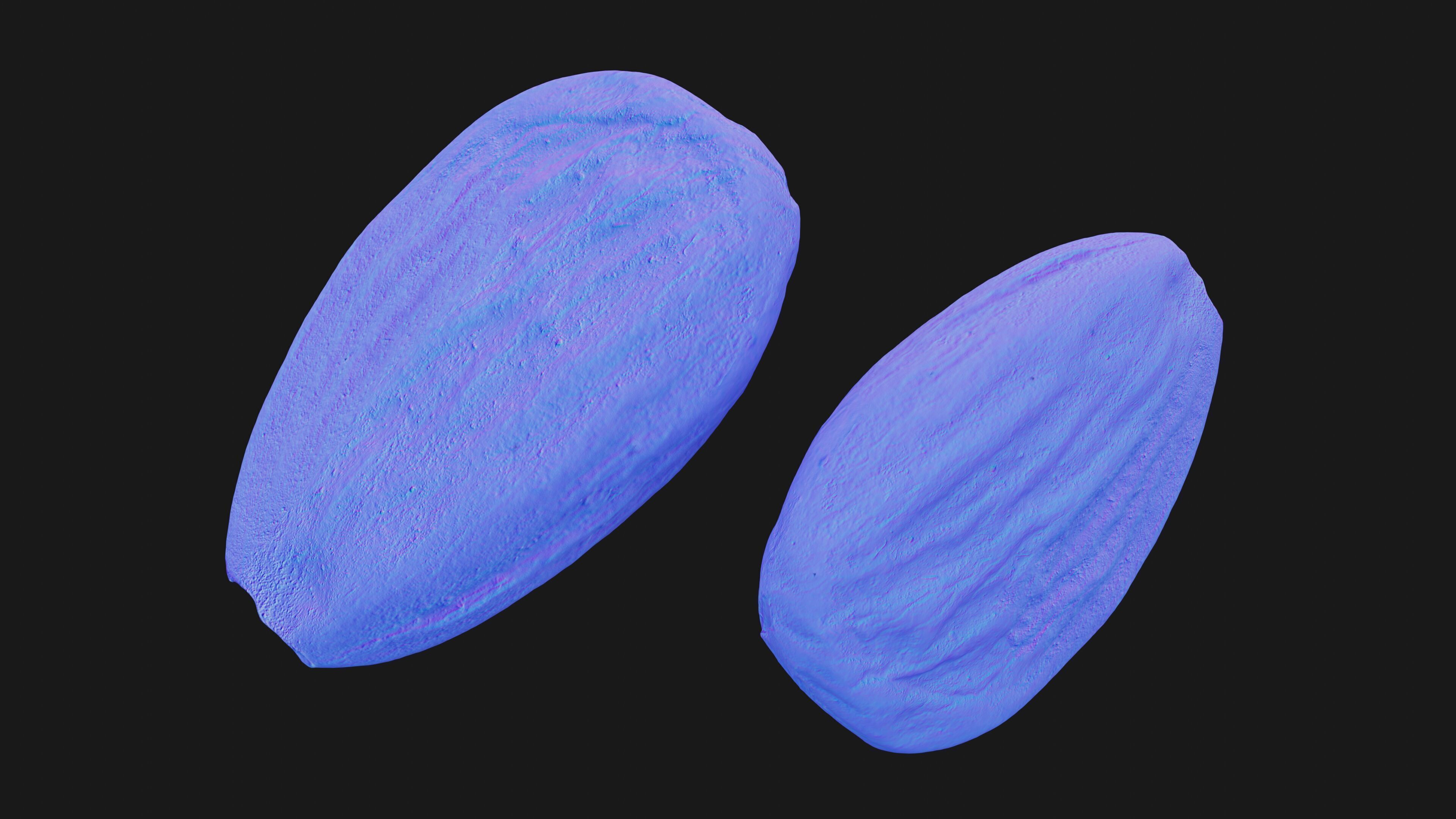 Scanned almond nut Low-poly 3D model_13