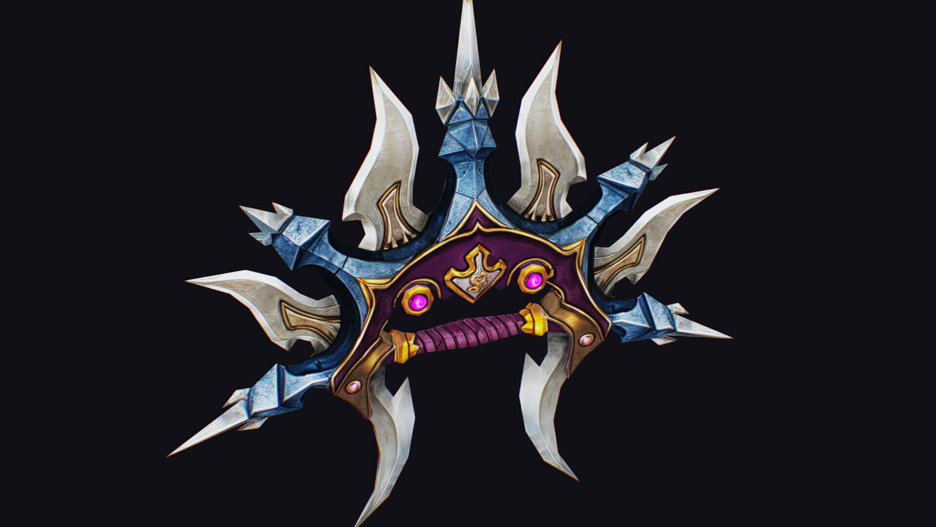 Cross Shuriken War Fan Cutting Asian Edged Weapon Knuckles Low-poly 3D model_5