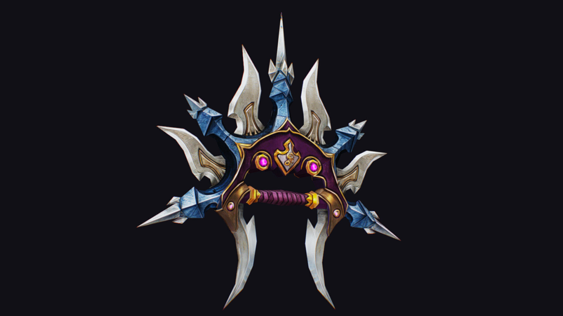 Cross Shuriken War Fan Cutting Asian Edged Weapon Knuckles Low-poly 3D model_4