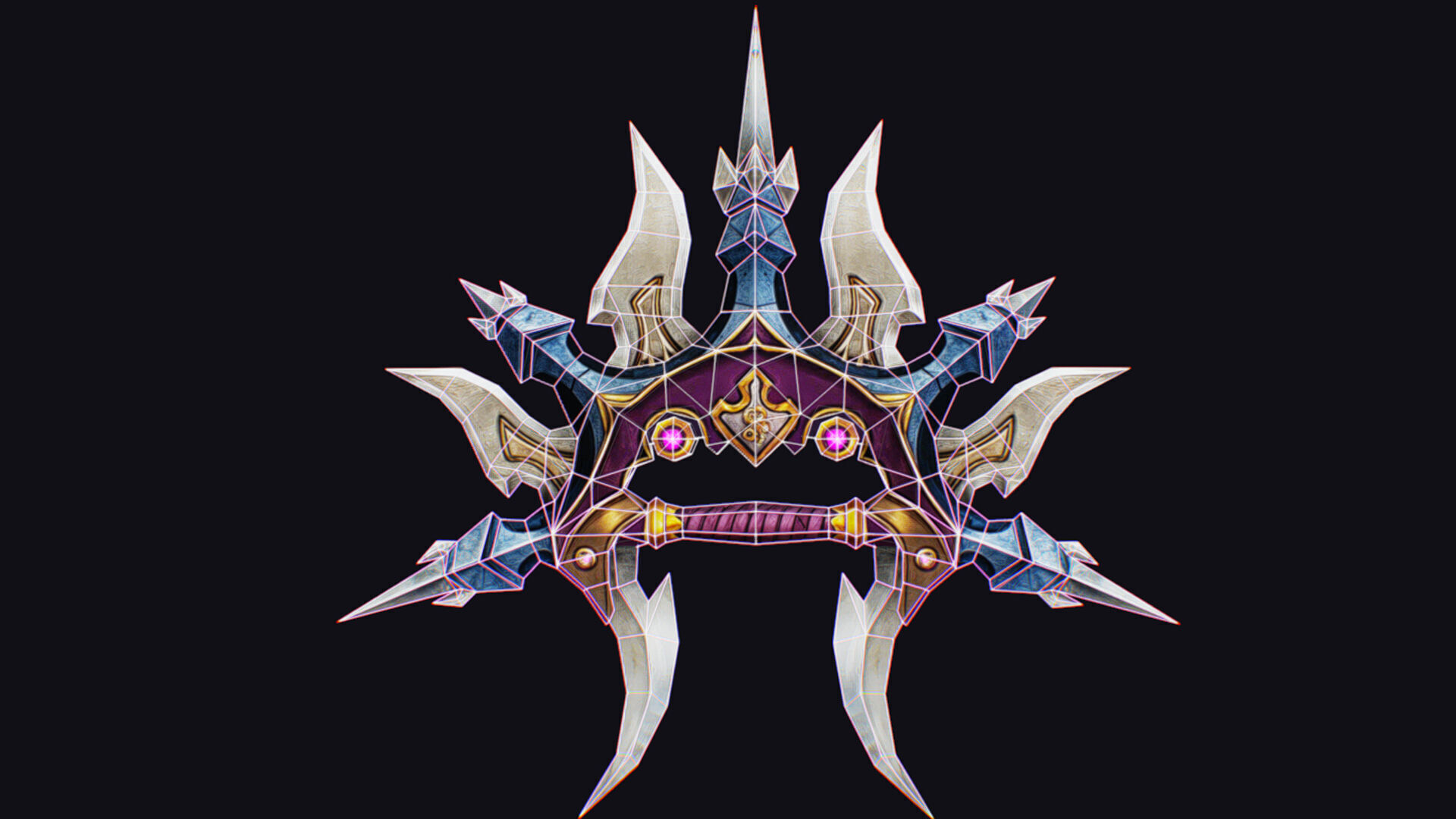 Cross Shuriken War Fan Cutting Asian Edged Weapon Knuckles Low-poly 3D model_12