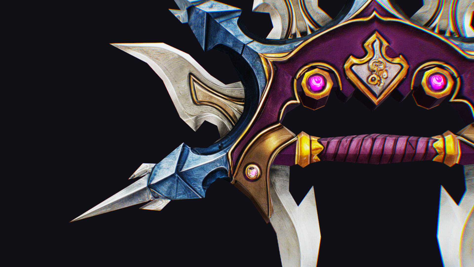 Cross Shuriken War Fan Cutting Asian Edged Weapon Knuckles Low-poly 3D model_10