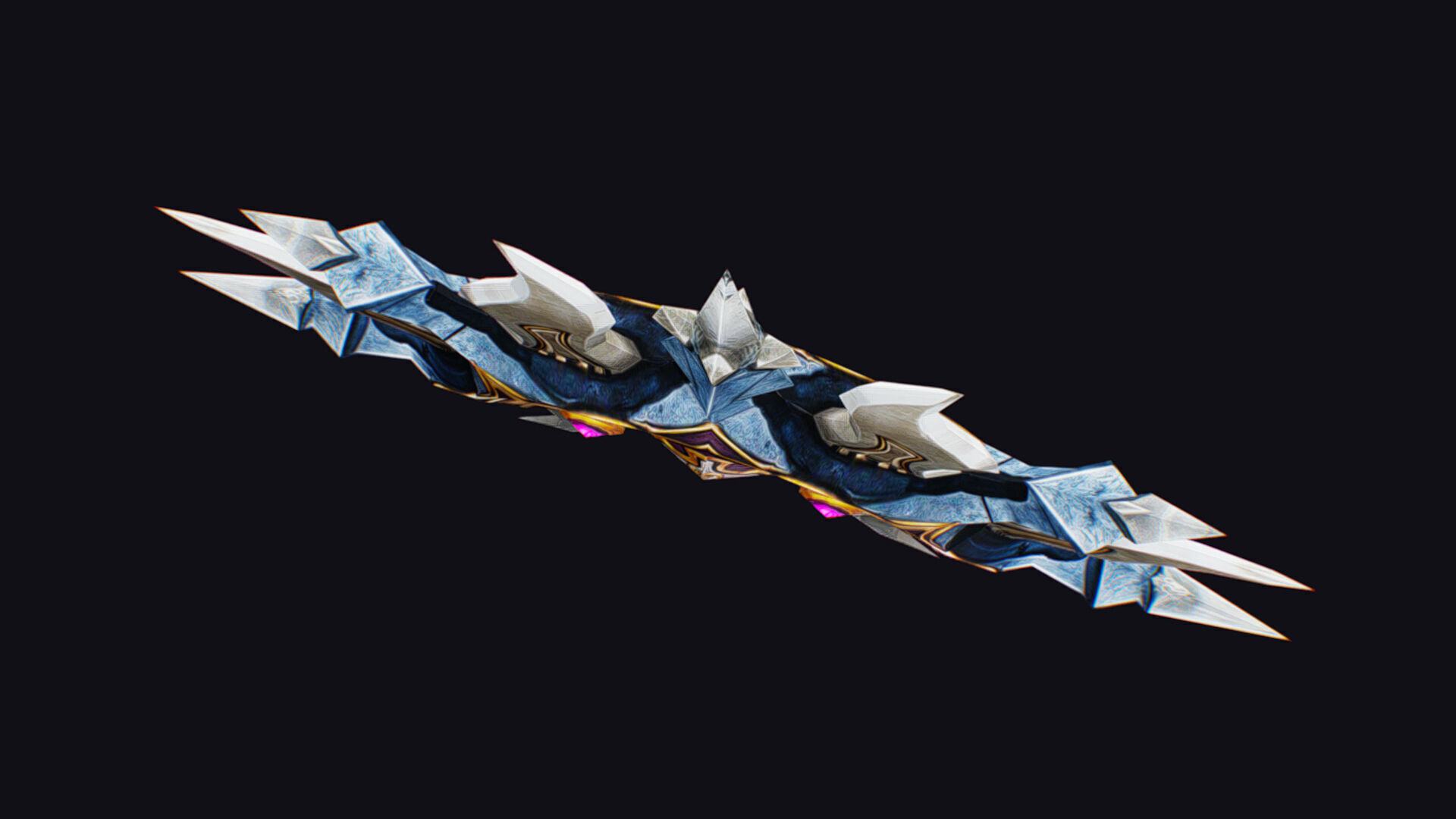 Cross Shuriken War Fan Cutting Asian Edged Weapon Knuckles Low-poly 3D model_7