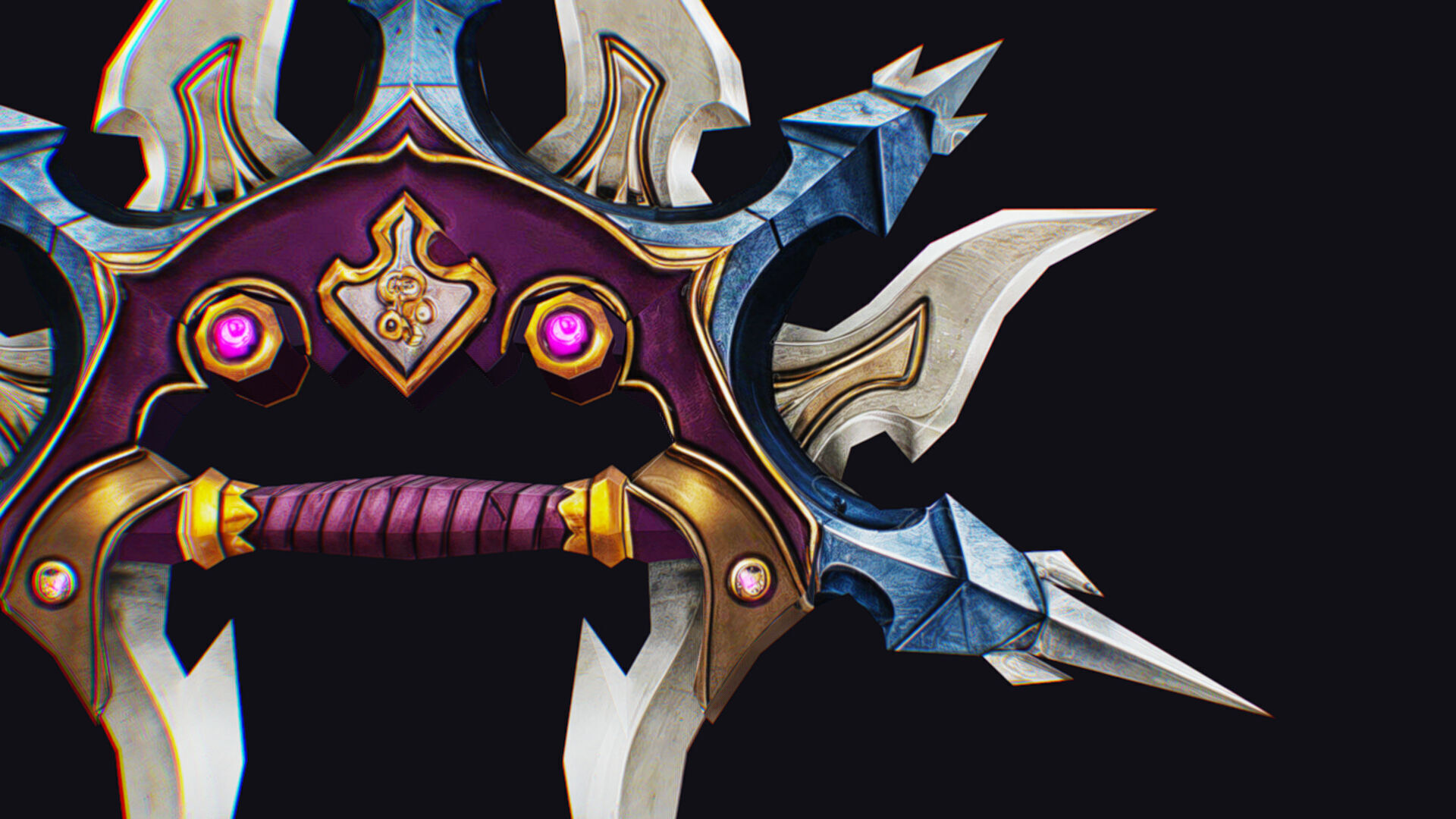 Cross Shuriken War Fan Cutting Asian Edged Weapon Knuckles Low-poly 3D model_8