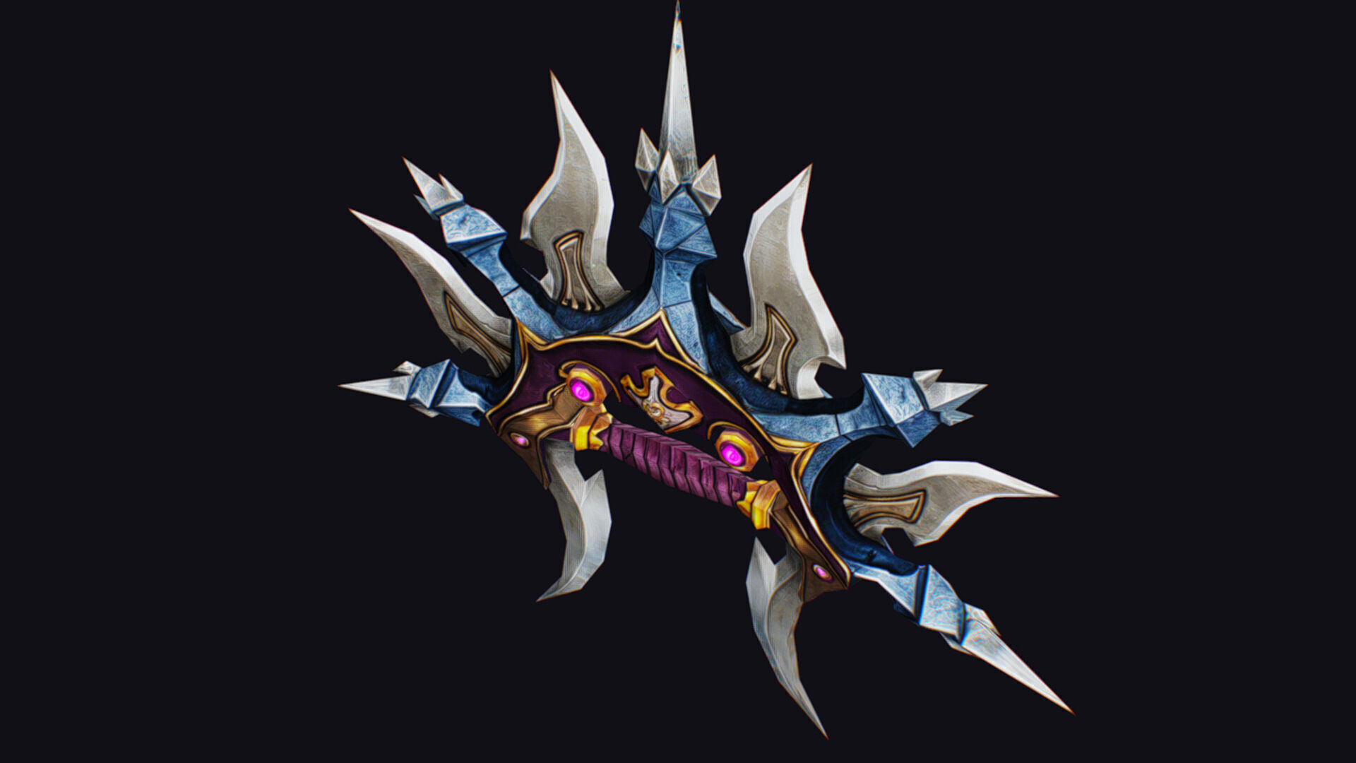 Cross Shuriken War Fan Cutting Asian Edged Weapon Knuckles Low-poly 3D model_6