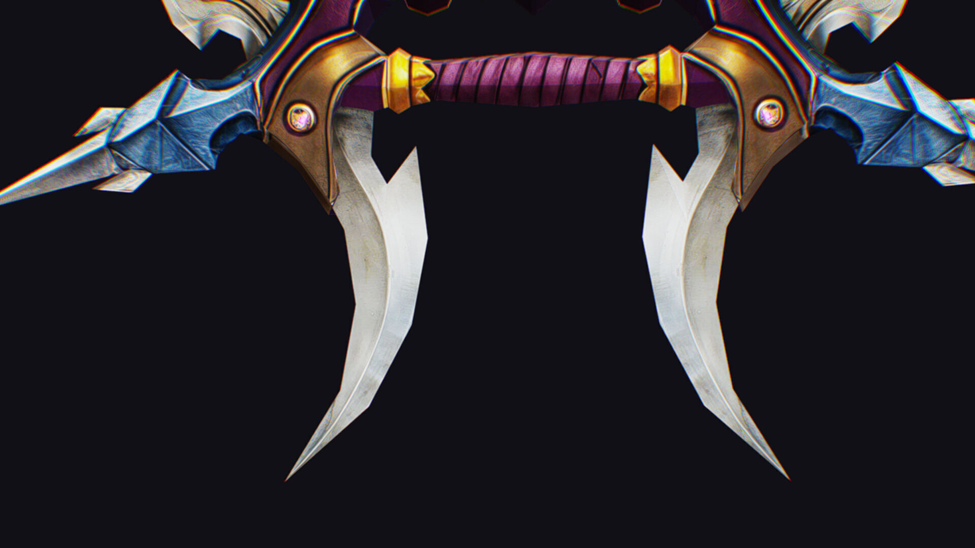 Cross Shuriken War Fan Cutting Asian Edged Weapon Knuckles Low-poly 3D model_11