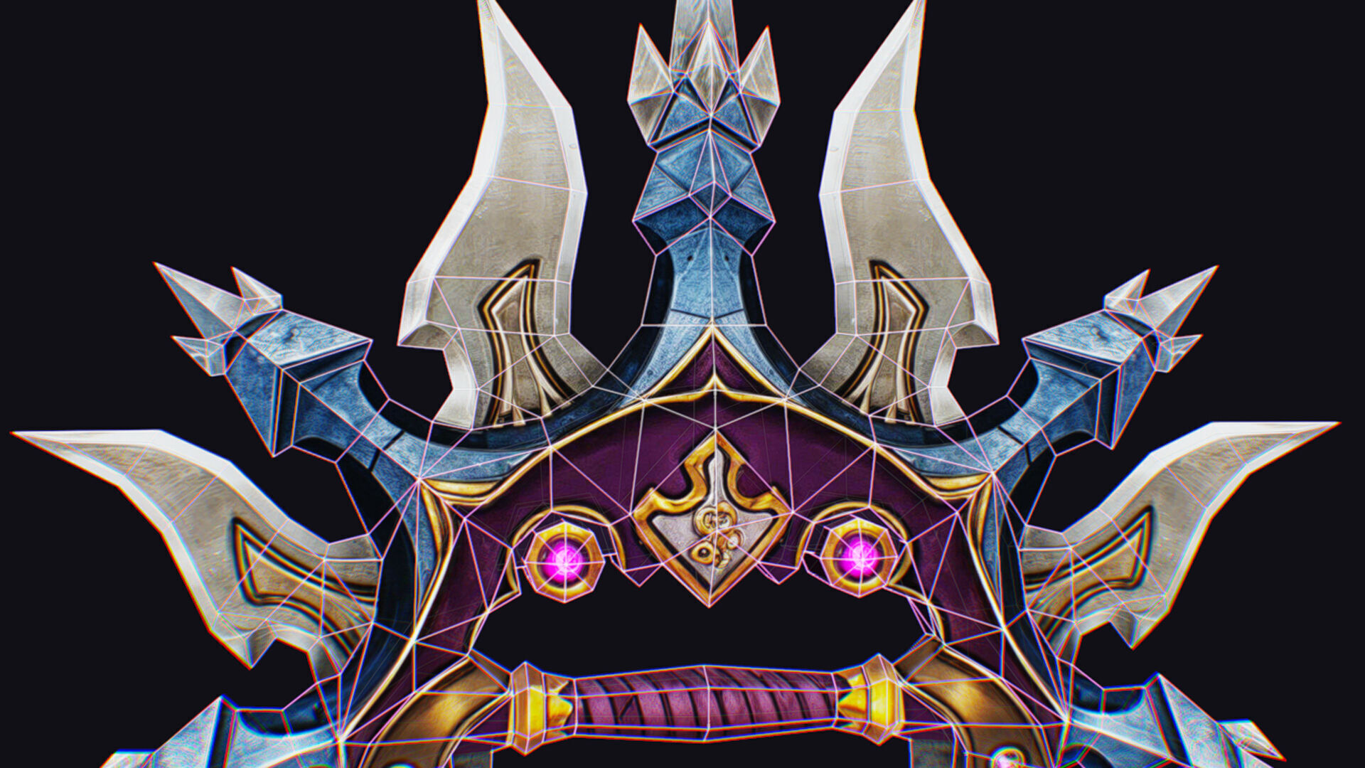 Cross Shuriken War Fan Cutting Asian Edged Weapon Knuckles Low-poly 3D model_15