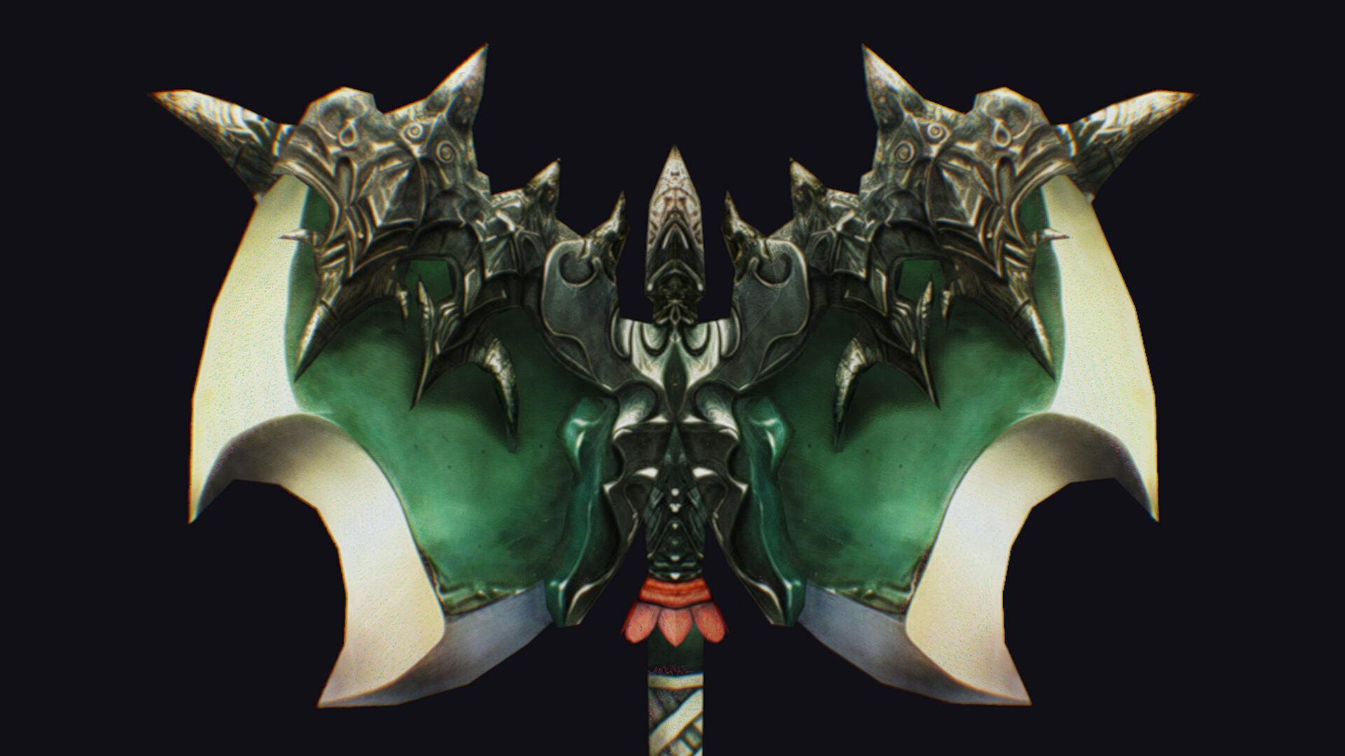 Axe Twohanded Large Weapon Cutting Fantasy Melee Hatchet Low-poly 3D model_8