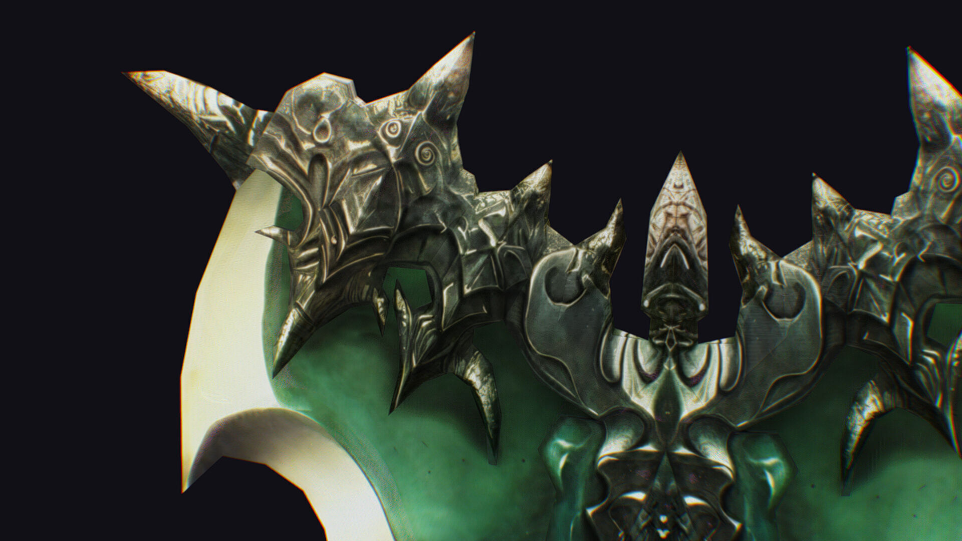 Axe Twohanded Large Weapon Cutting Fantasy Melee Hatchet Low-poly 3D model_9