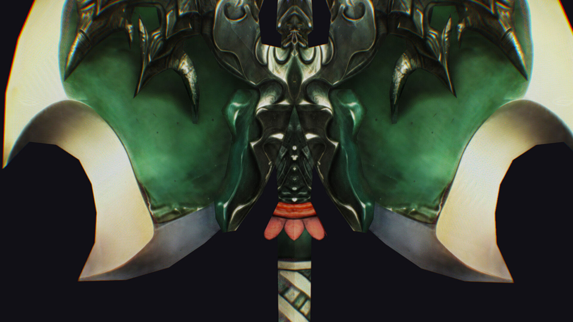 Axe Twohanded Large Weapon Cutting Fantasy Melee Hatchet Low-poly 3D model_10