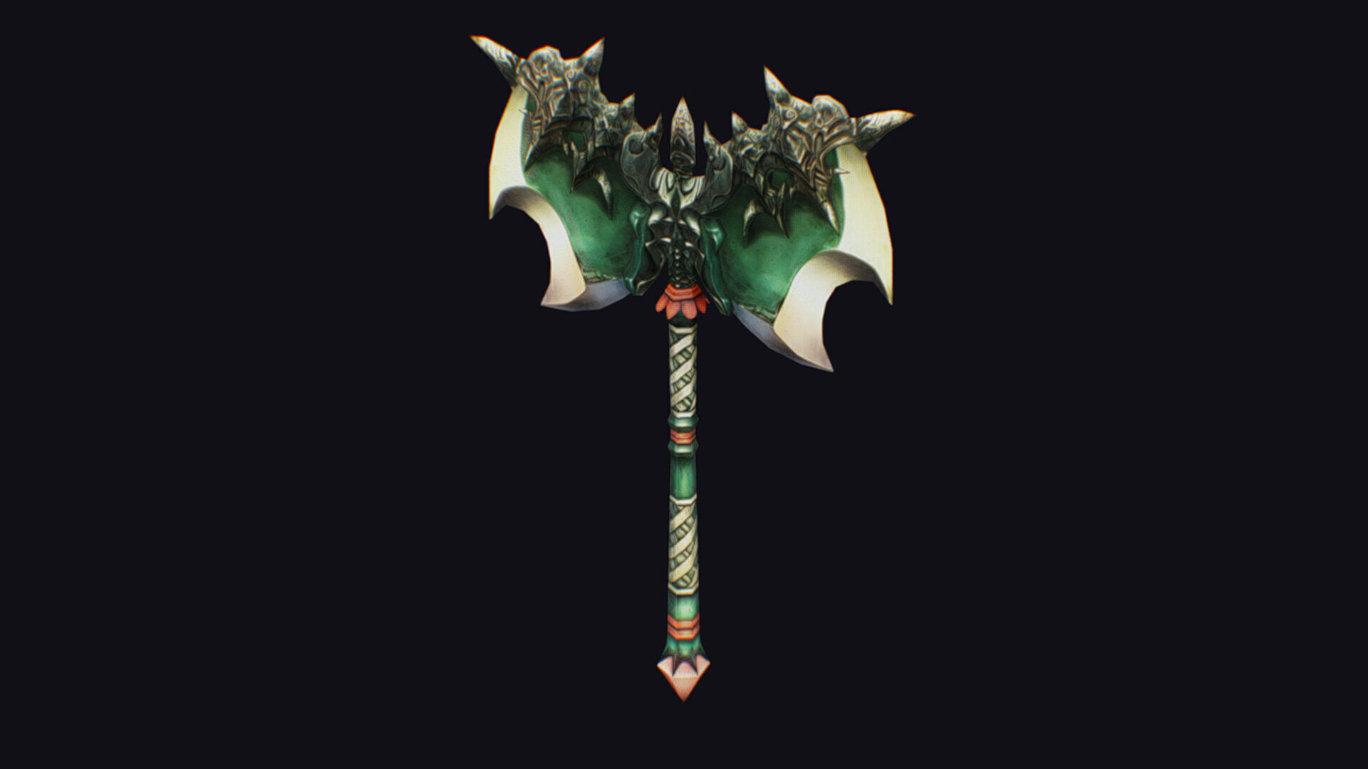 Axe Twohanded Large Weapon Cutting Fantasy Melee Hatchet Low-poly 3D model_5