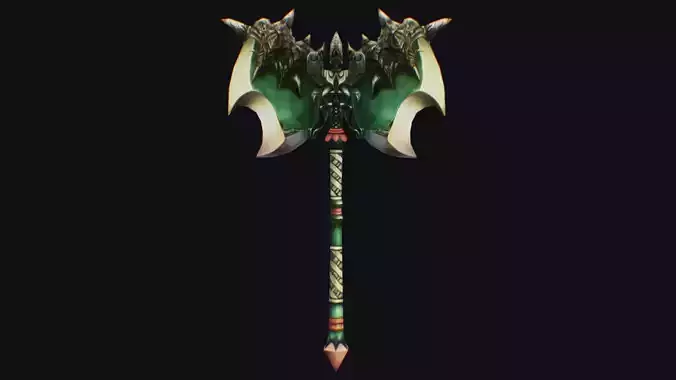 Axe Twohanded Large Weapon Cutting Fantasy Melee Hatchet