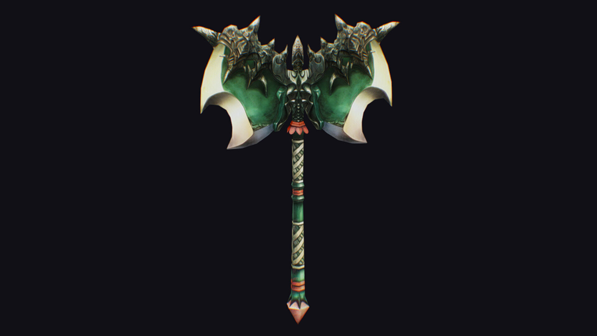 Axe Twohanded Large Weapon Cutting Fantasy Melee Hatchet Low-poly 3D model_4