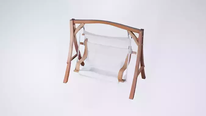 Low Poly Garden Swing - Outdoor Patio Seating Prop 3D model