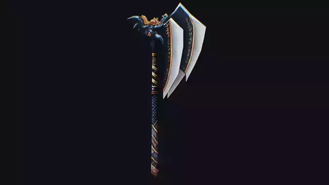 Axe Twohanded Large Weapon Cutting Fantasy Melee Hatchet 