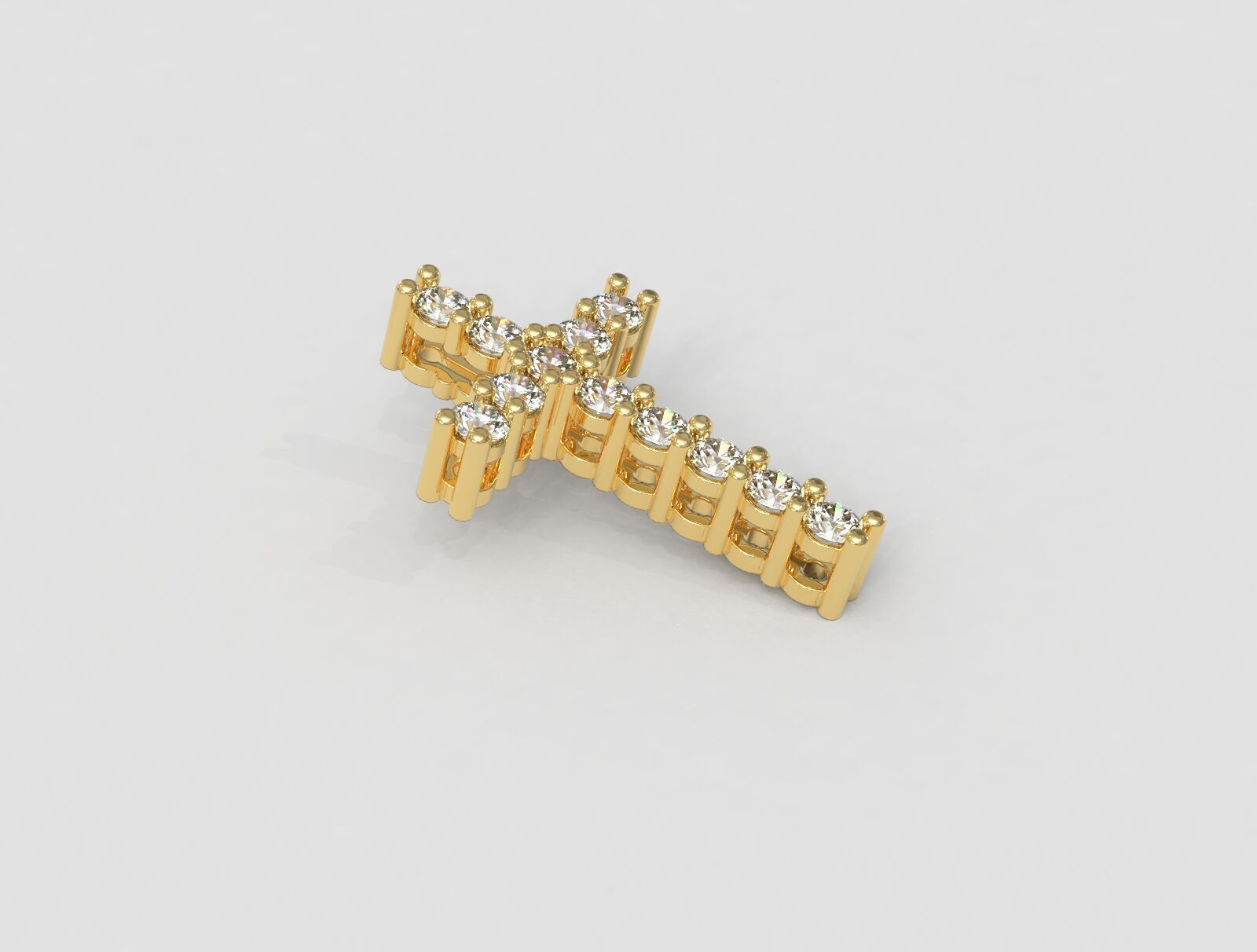 Diamond Cross Pendant 3D print model_2