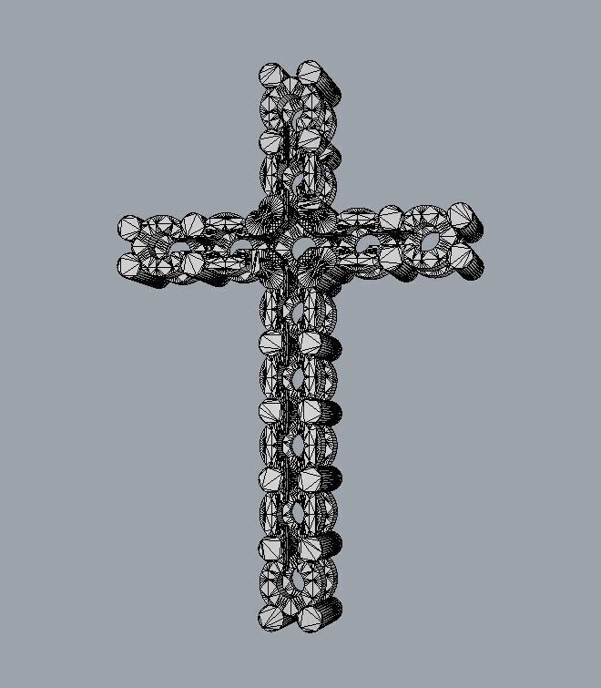 Diamond Cross Pendant 3D print model_24