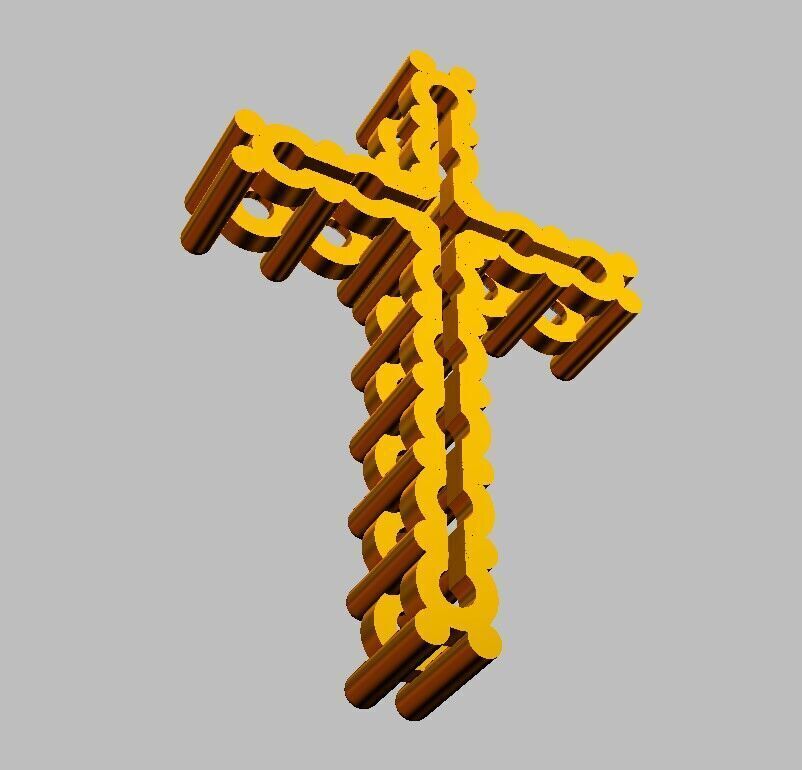 Diamond Cross Pendant 3D print model_10