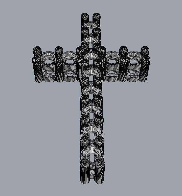 Diamond Cross Pendant 3D print model_21