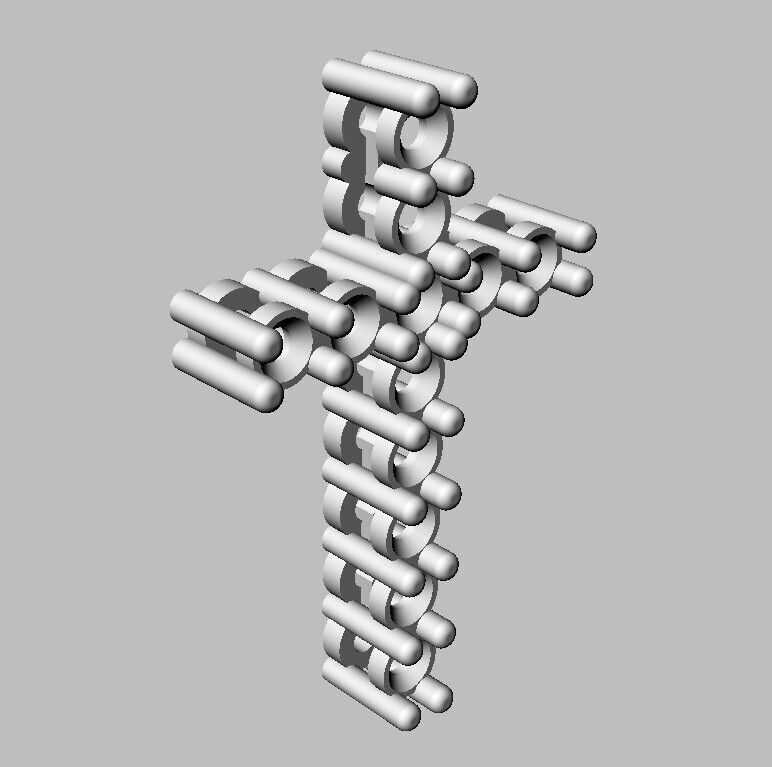 Diamond Cross Pendant 3D print model_14