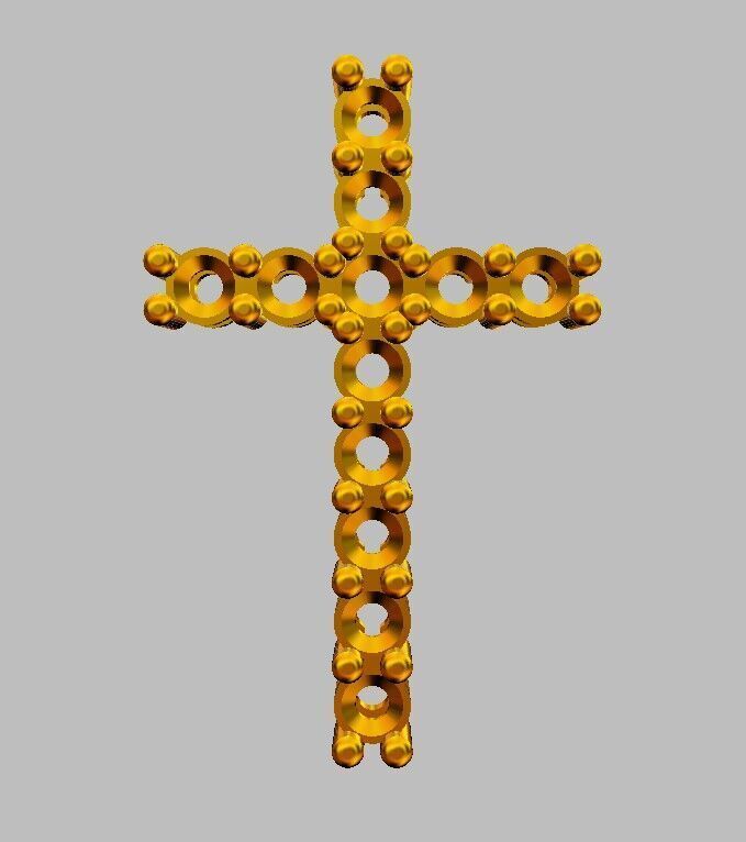 Diamond Cross Pendant 3D print model_12