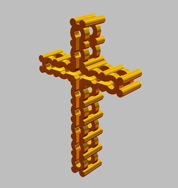 Diamond Cross Pendant 3D print model_9