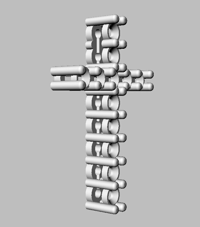 Diamond Cross Pendant 3D print model_16