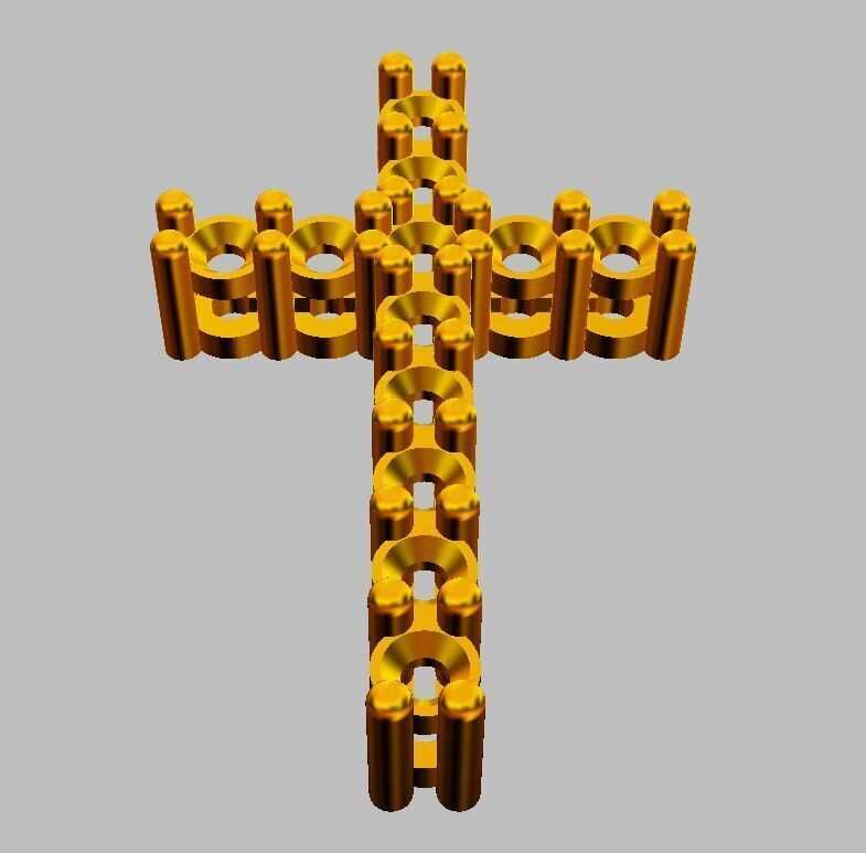 Diamond Cross Pendant 3D print model_7