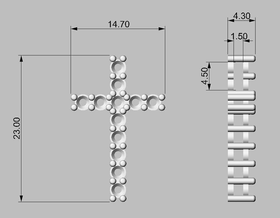Diamond Cross Pendant 3D print model_3