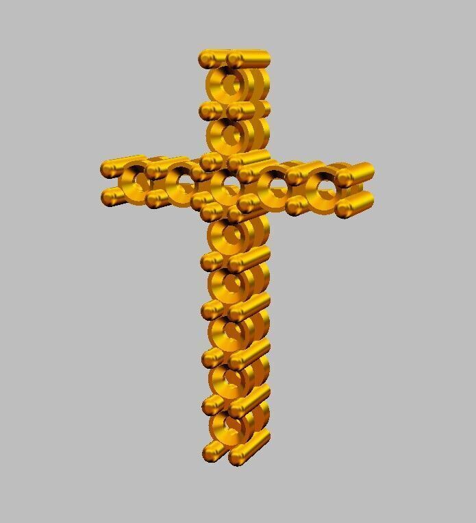 Diamond Cross Pendant 3D print model_5
