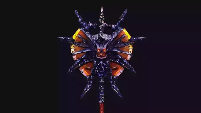 Axe Large Weapon Cutting Fantasy Melee Hatchet Dragon Head