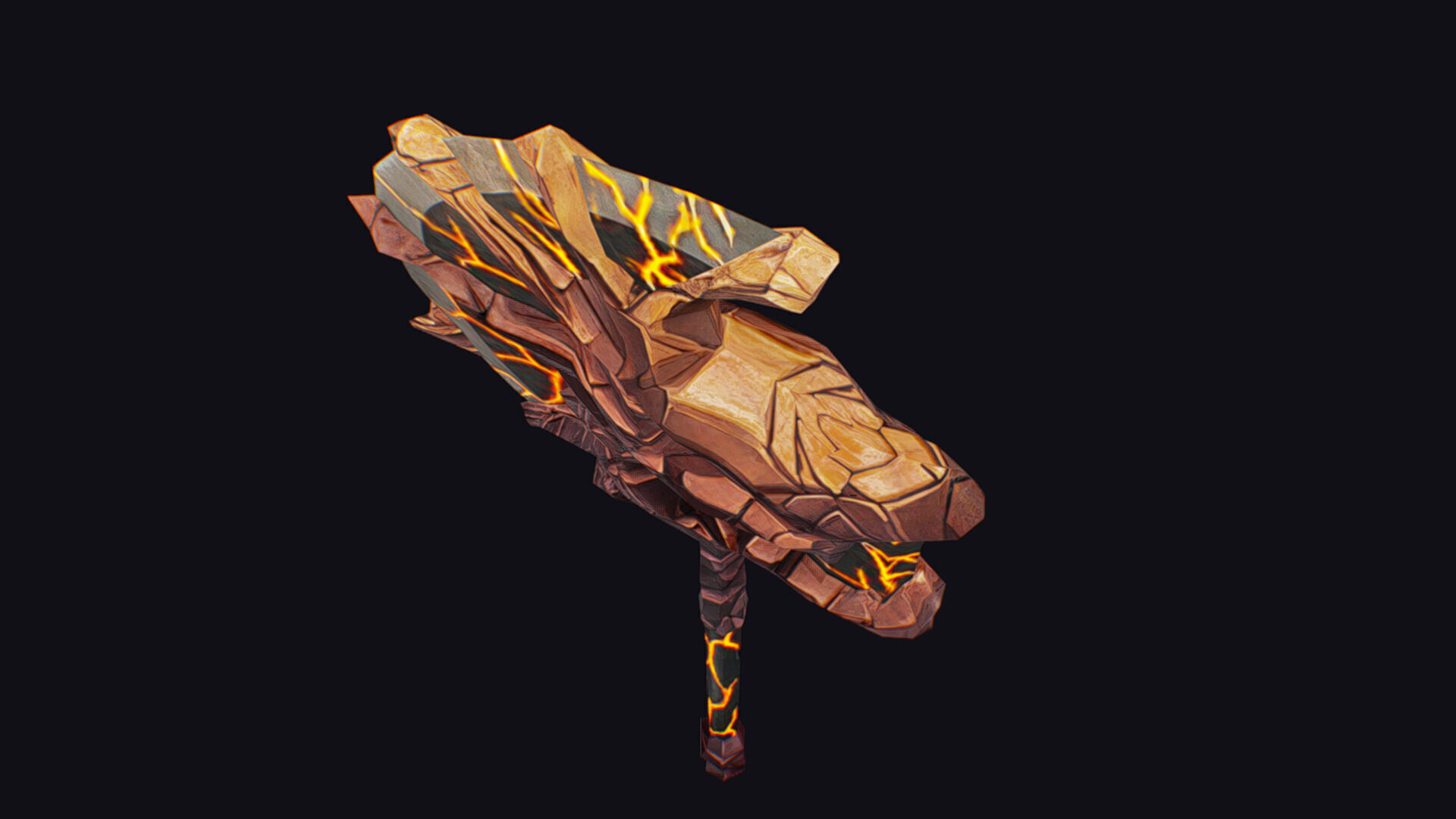 Axe Twohanded Large Weapon Cutting Fantasy Melee Hatchet Low-poly 3D model_8