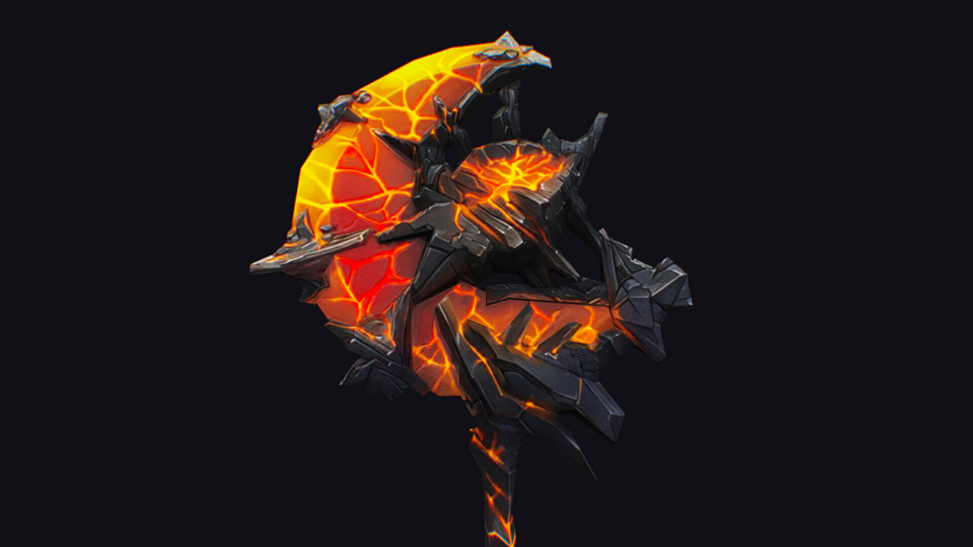 Axe Twohanded Large Mace Weapon Cutting Fantasy Melee Hatchet Low-poly 3D model_7