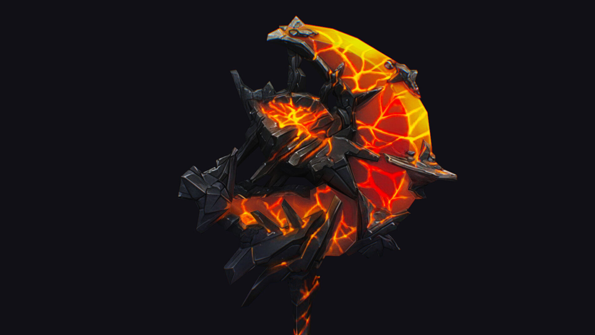 Axe Twohanded Large Mace Weapon Cutting Fantasy Melee Hatchet Low-poly 3D model_9