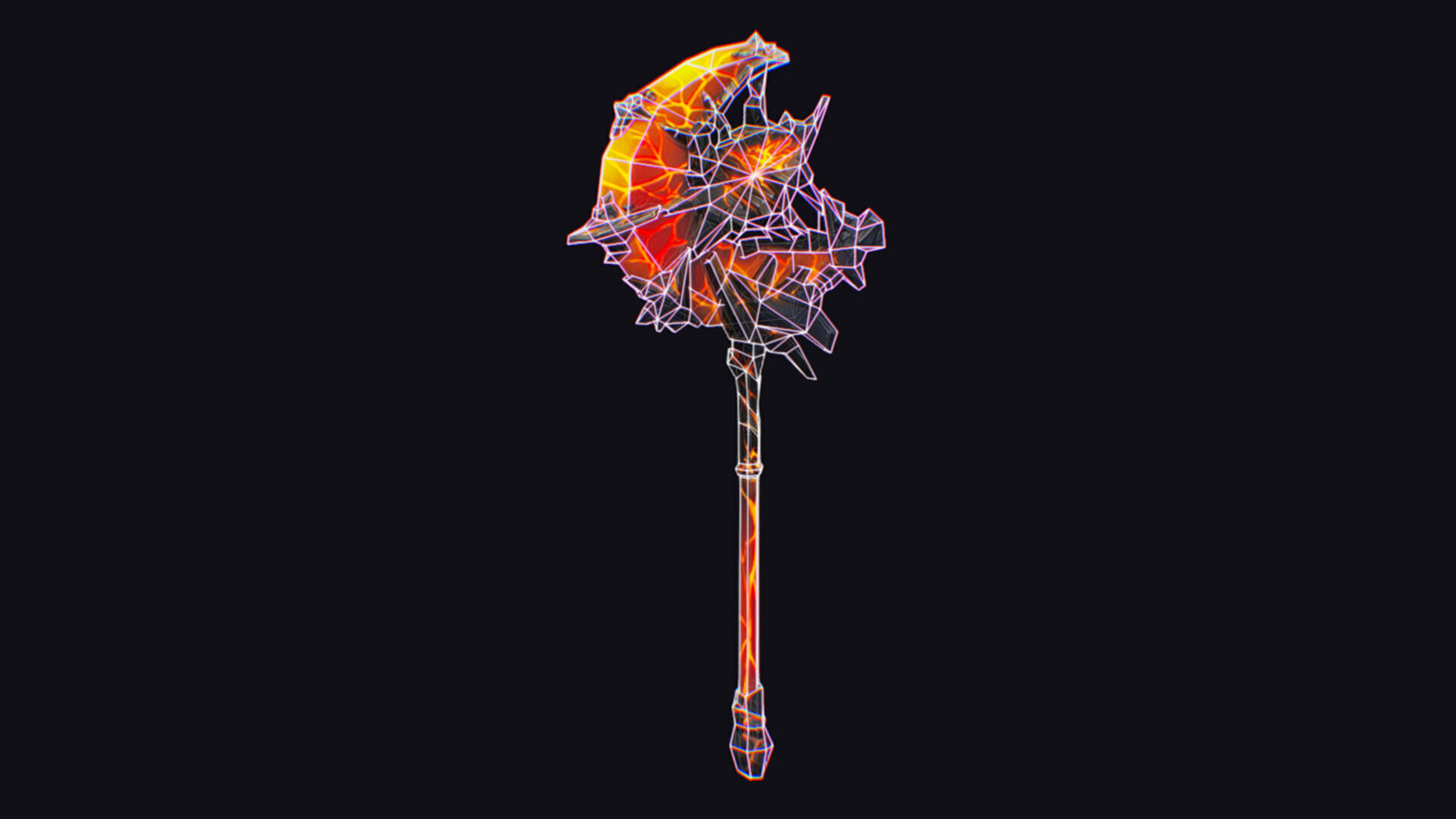 Axe Twohanded Large Mace Weapon Cutting Fantasy Melee Hatchet Low-poly 3D model_15