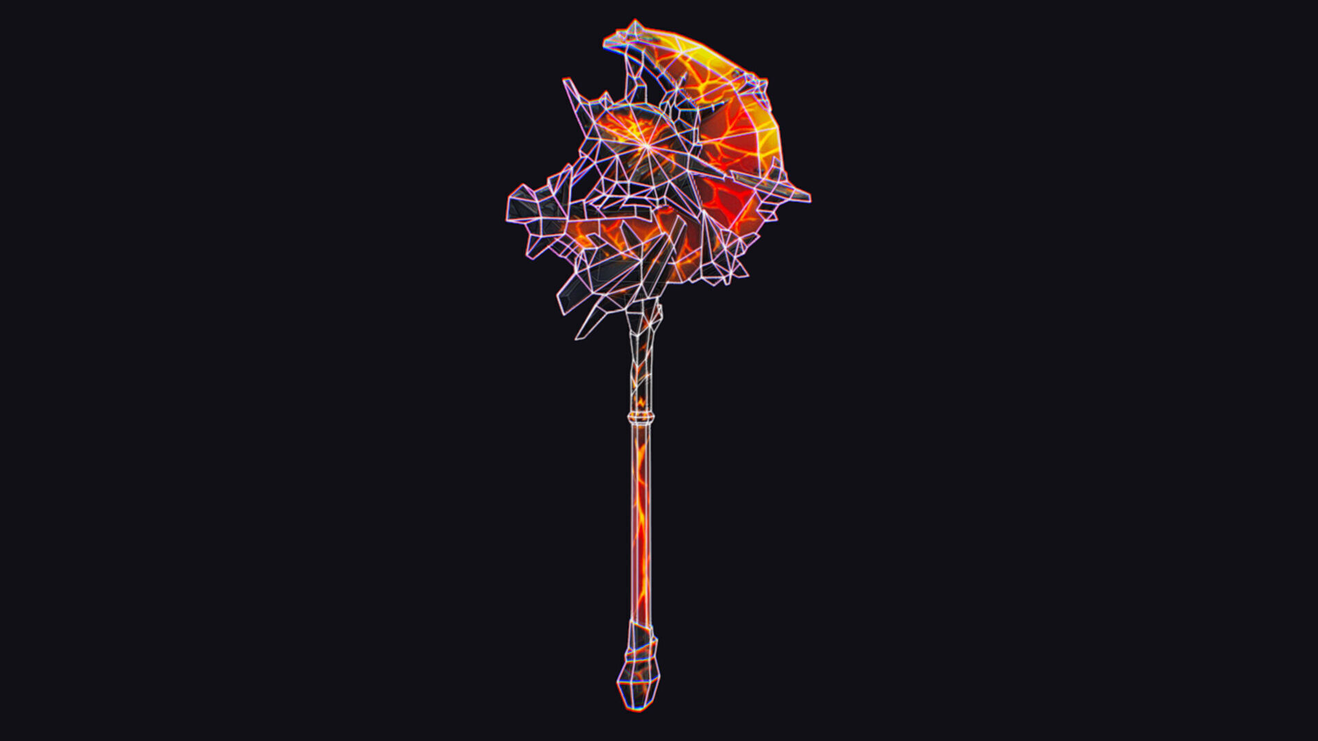 Axe Twohanded Large Mace Weapon Cutting Fantasy Melee Hatchet Low-poly 3D model_14
