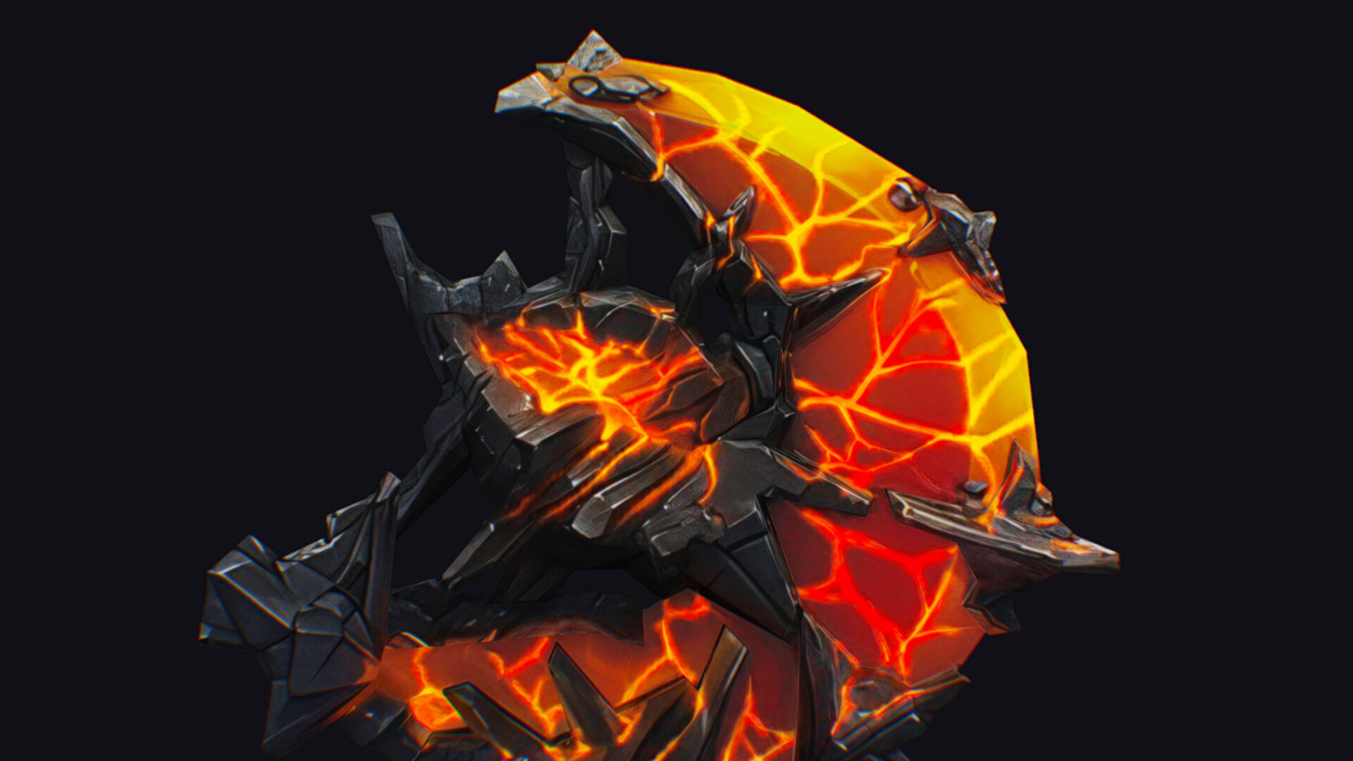 Axe Twohanded Large Mace Weapon Cutting Fantasy Melee Hatchet Low-poly 3D model_12